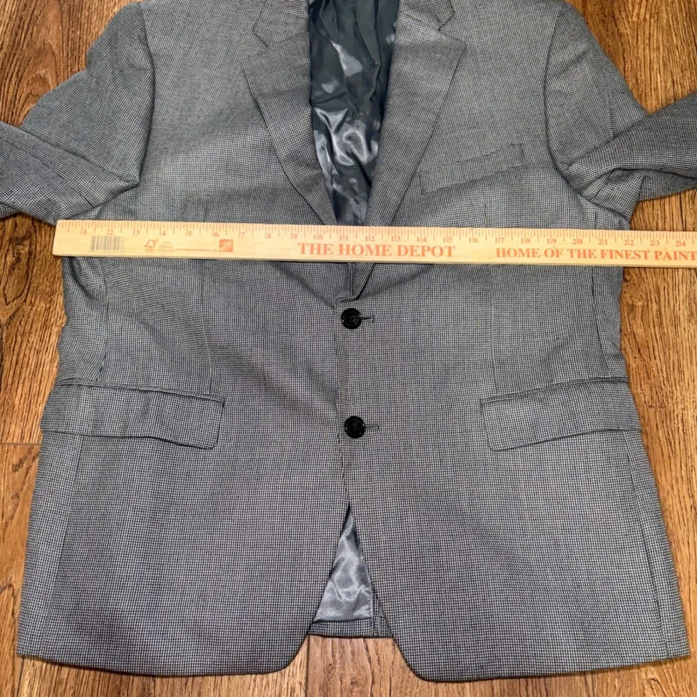 Lauren Ralph Lauren Mens 42S Blazer Gray Micro Check 2 Button Sport Coat Jacket